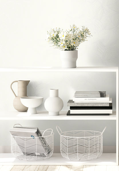 Seabrook Designs  Symphony Geometric Geometric Contemporary Whites, Off Whites   - WH40400