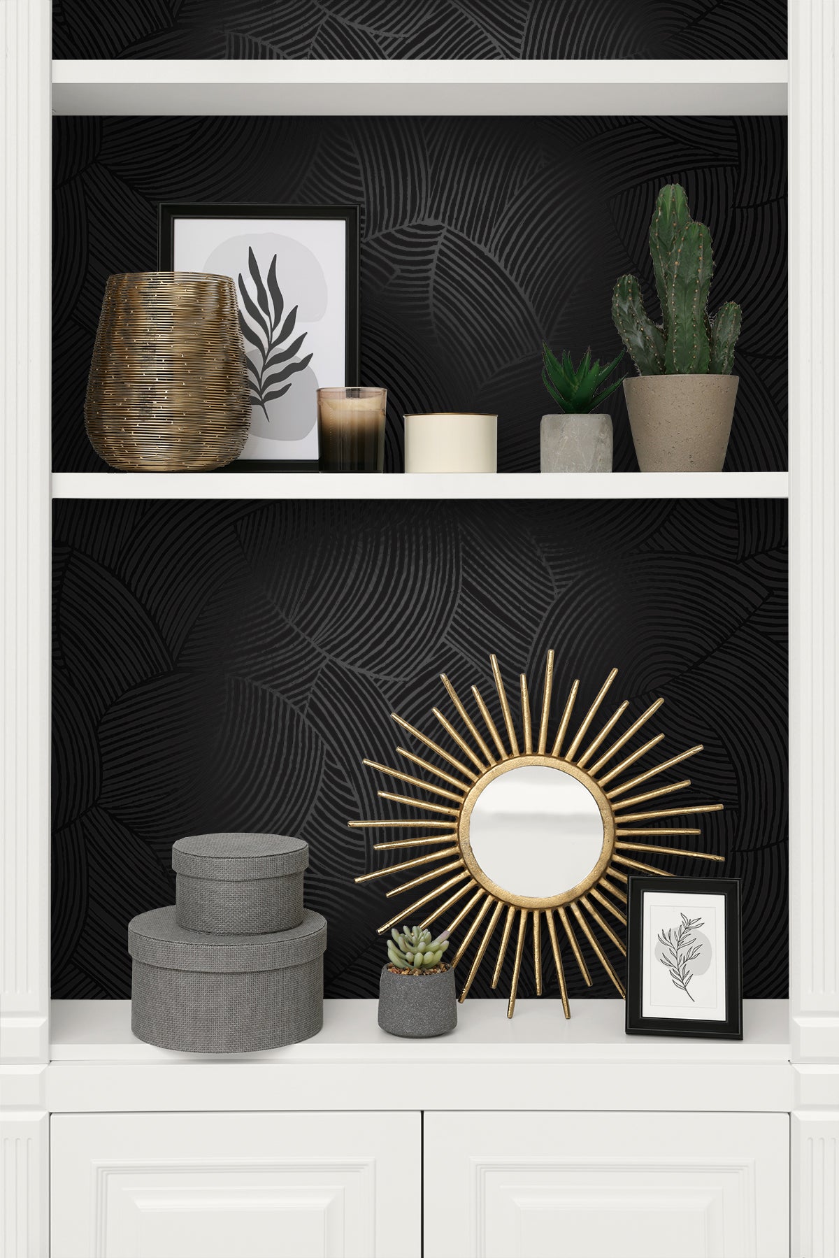 Seabrook Designs  Symphony Geometric Geometric Contemporary Blacks   - WH40410