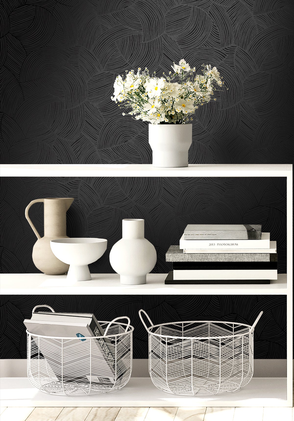 Seabrook Designs  Symphony Geometric Geometric Contemporary Blacks   - WH40410