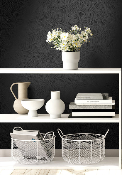 Seabrook Designs  Symphony Geometric Geometric Contemporary Blacks   - WH40410