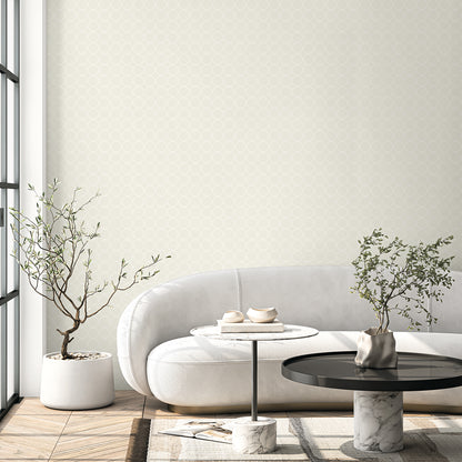 Seabrook Designs  Round Geometric Geometric Contemporary Warm Neutrals, Beiges   - WH40503