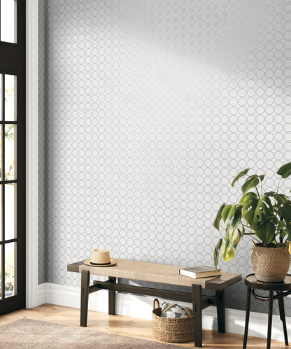 Seabrook Designs  Round Geometric Geometric Contemporary Silvers, Pewters   - WH40505