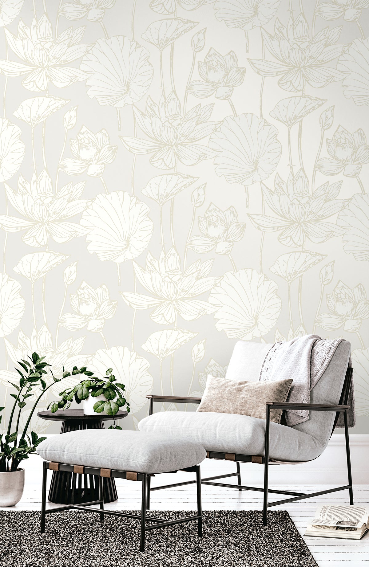 Seabrook Designs  Viola Floral Floral Contemporary Warm Neutrals, Beiges   - WH40703