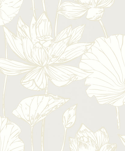 Seabrook Designs  Viola Floral Floral Contemporary Warm Neutrals, Beiges   - WH40703