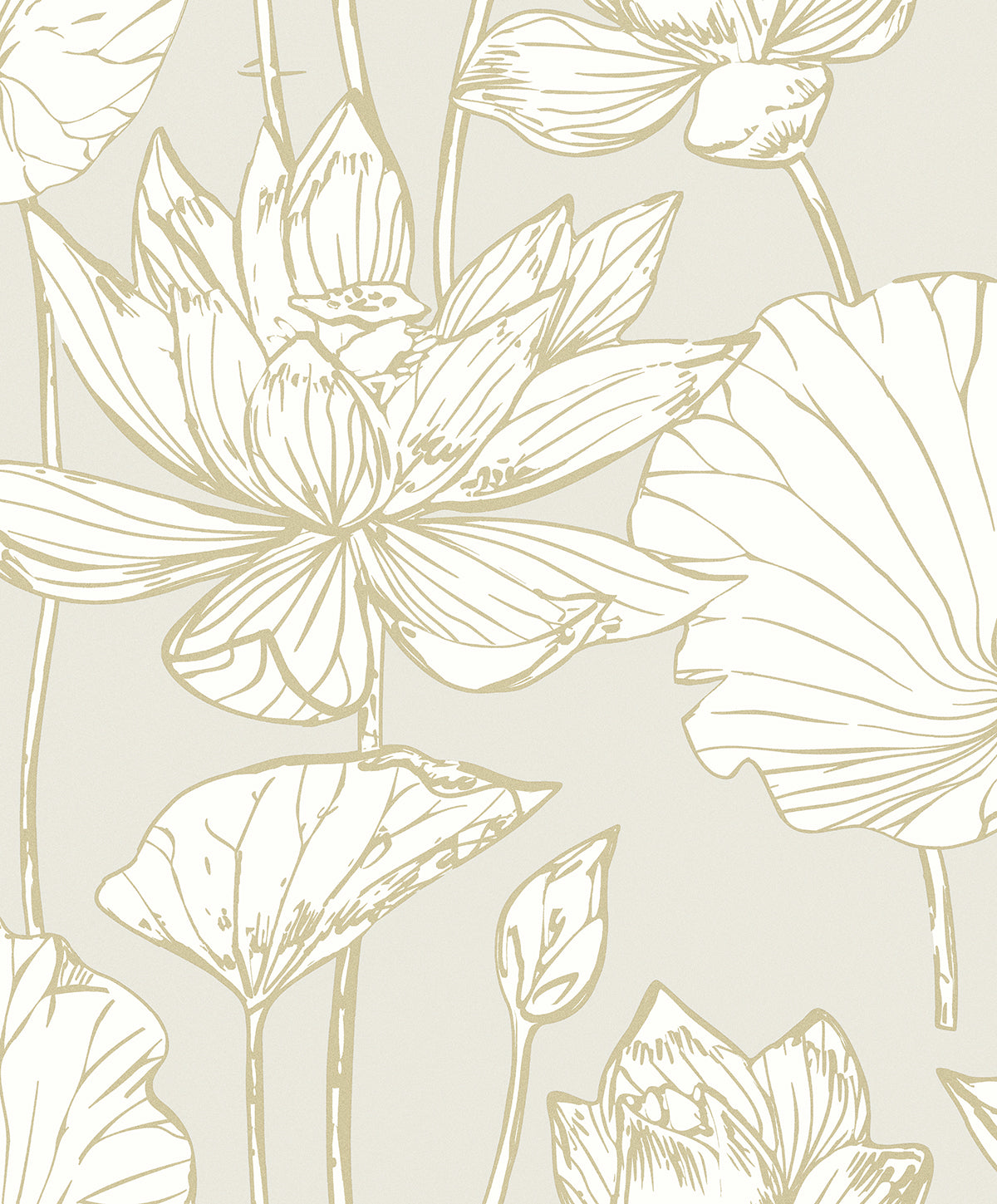 Seabrook Designs  Viola Floral Floral Contemporary Silvers, Pewters   - WH40706