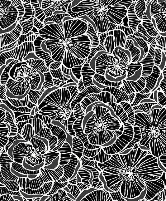 Seabrook Designs  Alejandra Floral Floral Contemporary Grays   - WH40800