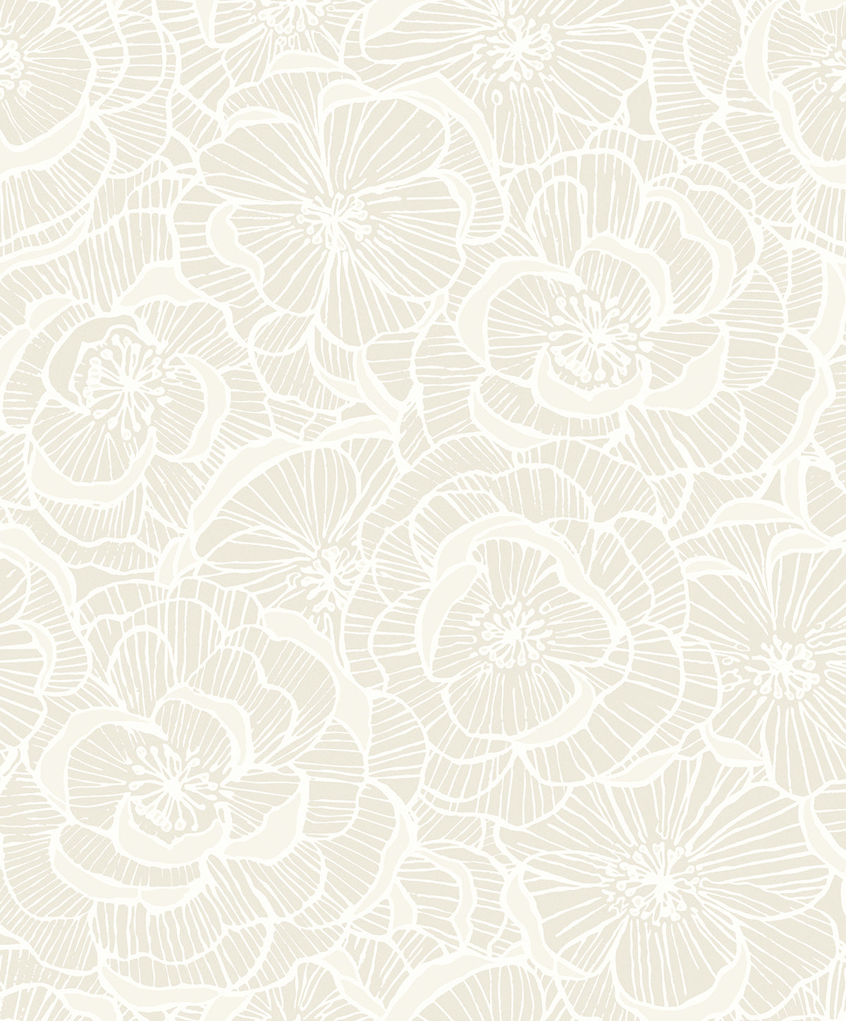 Seabrook Designs  Alejandra Floral Floral Contemporary Warm Neutrals, Beiges   - WH40805