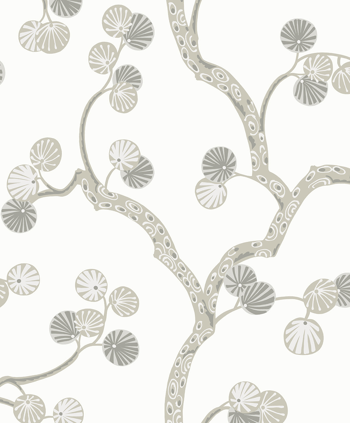 Seabrook Designs  Allegra Branches Botanical Contemporary Whites, Off Whites   - WH41008