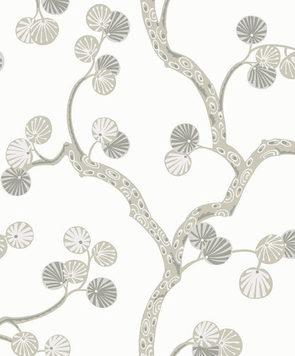 Seabrook Designs  Allegra Branches Botanical Contemporary Whites, Off Whites   - WH41008