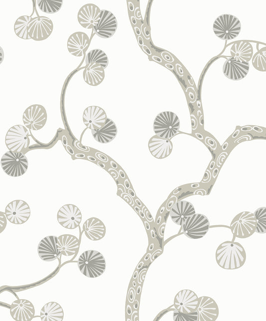 Seabrook Designs  Allegra Branches Botanical Contemporary Whites, Off Whites   - WH41008
