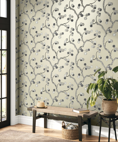 Seabrook Designs  Allegra Branches Botanical Contemporary Warm Neutrals, Beiges   - WH41015