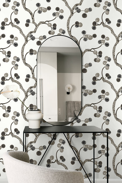 Seabrook Designs  Allegra Branches Botanical Contemporary Grays   - WH41018