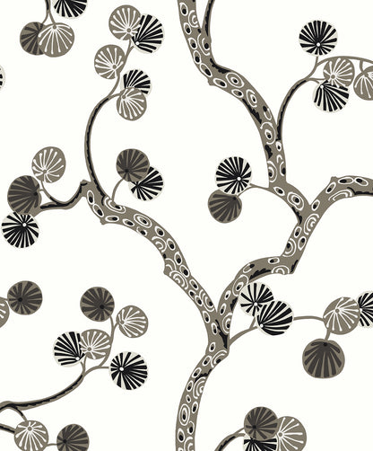 Seabrook Designs  Allegra Branches Botanical Contemporary Grays   - WH41018