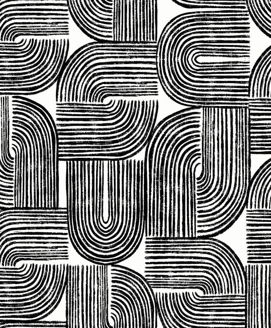 Seabrook Designs  Piper Geometric Geometric Contemporary Blacks   - WH41310