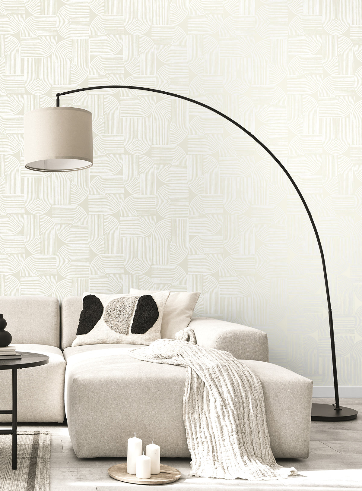 Seabrook Designs  Piper Geometric Geometric Contemporary Whites, Off Whites   - WH41320