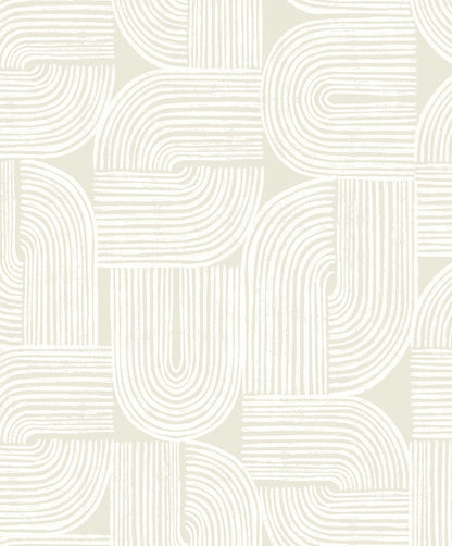 Seabrook Designs  Piper Geometric Geometric Contemporary Whites, Off Whites   - WH41320