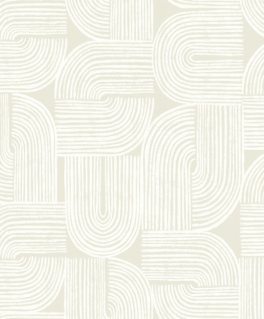 Seabrook Designs  Piper Geometric Geometric Contemporary Whites, Off Whites   - WH41320