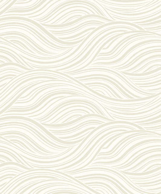 Seabrook Designs  Melody Waves Abstract Contemporary Warm Neutrals, Beiges   - WH41703