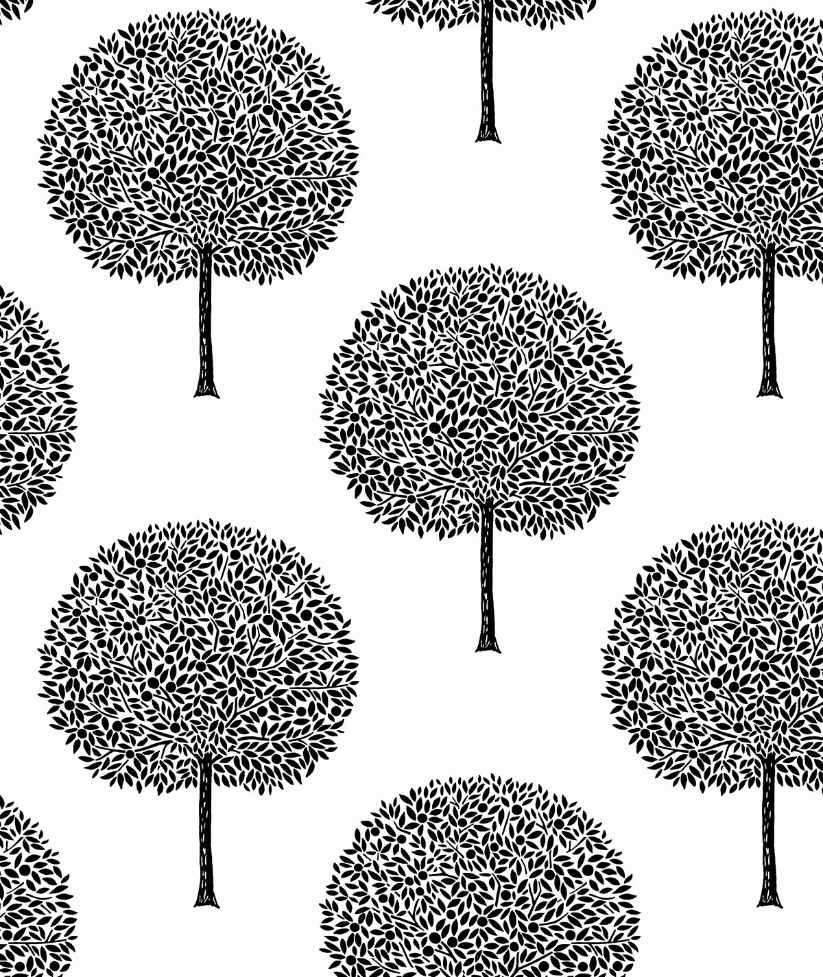 Seabrook Designs  Demi Trees Botanical Contemporary Blacks   - WH41800