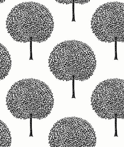 Seabrook Designs  Demi Trees Botanical Contemporary Blacks   - WH41800