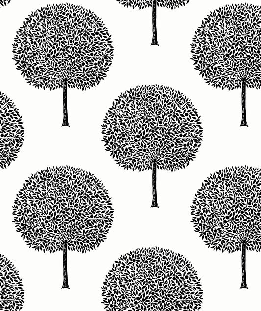 Seabrook Designs  Demi Trees Botanical Contemporary Blacks   - WH41800