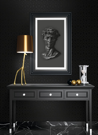 Seabrook Designs  Major Greek Key Geometric Contemporary Blacks   - WH41920