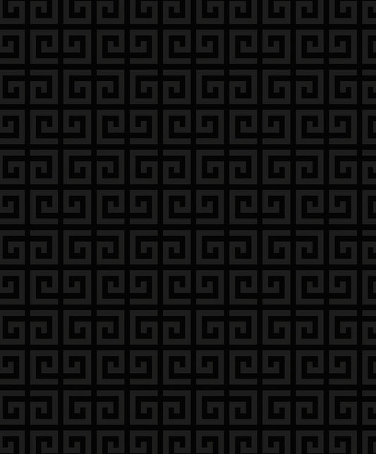 Seabrook Designs  Major Greek Key Geometric Contemporary Blacks   - WH41920