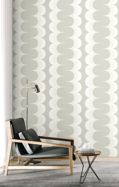 Seabrook Designs  Mandolin Geometric Stripe Geometric Contemporary Whites, Off Whites   - WH42000