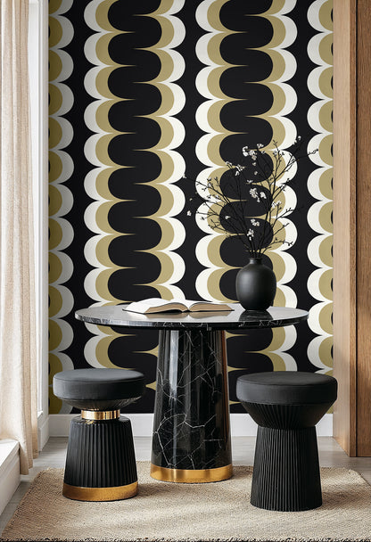 Seabrook Designs  Mandolin Geometric Stripe Geometric Contemporary Golds   - WH42005