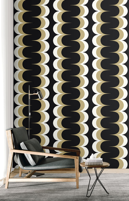 Seabrook Designs  Mandolin Geometric Stripe Geometric Contemporary Golds   - WH42005