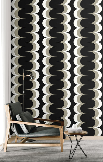 Seabrook Designs  Mandolin Geometric Stripe Geometric Contemporary Silvers, Pewters   - WH42008