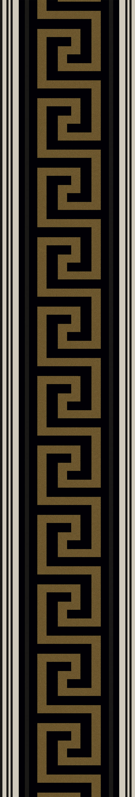 Seabrook Designs  Lyre Greek Key Border Geometric Contemporary Golds   - WH42106