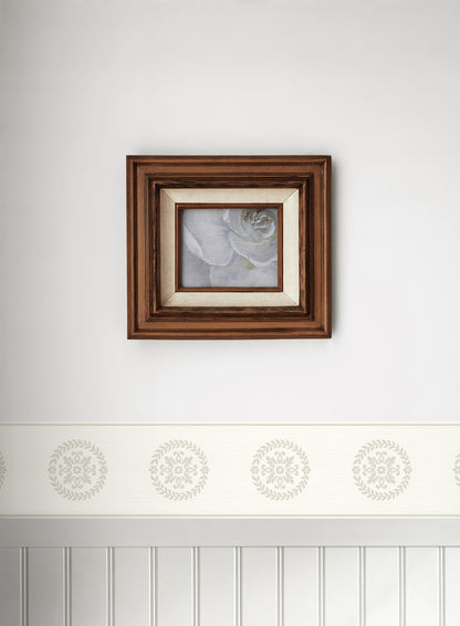 Seabrook Designs  Ronan Medallion Border Geometric Contemporary Cool Neutrals   - WH42200