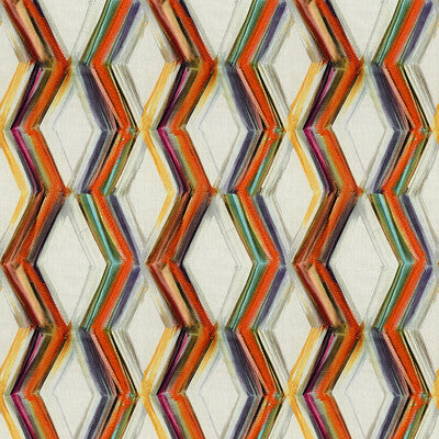 KRAVET COUTURE PRINT GEOMETRIC WHITE,ORANGE,MULTI   - WHIMSICAL.1210.0