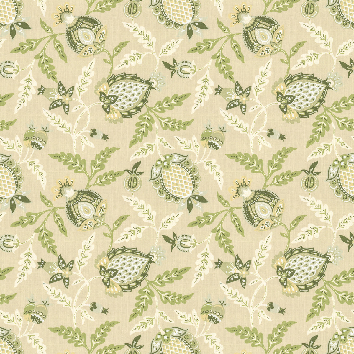 STOUT TEXTILES  MULTIPURPOSE,PRINT TRANSITIONAL,, FLORAL CHARTREUSE,CITRINE   - WHIS-1