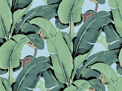 SCALAMANDRE  HINSON PALM - WIDE WIDTH BOTANICAL , SKY   -  WHN44000D0002