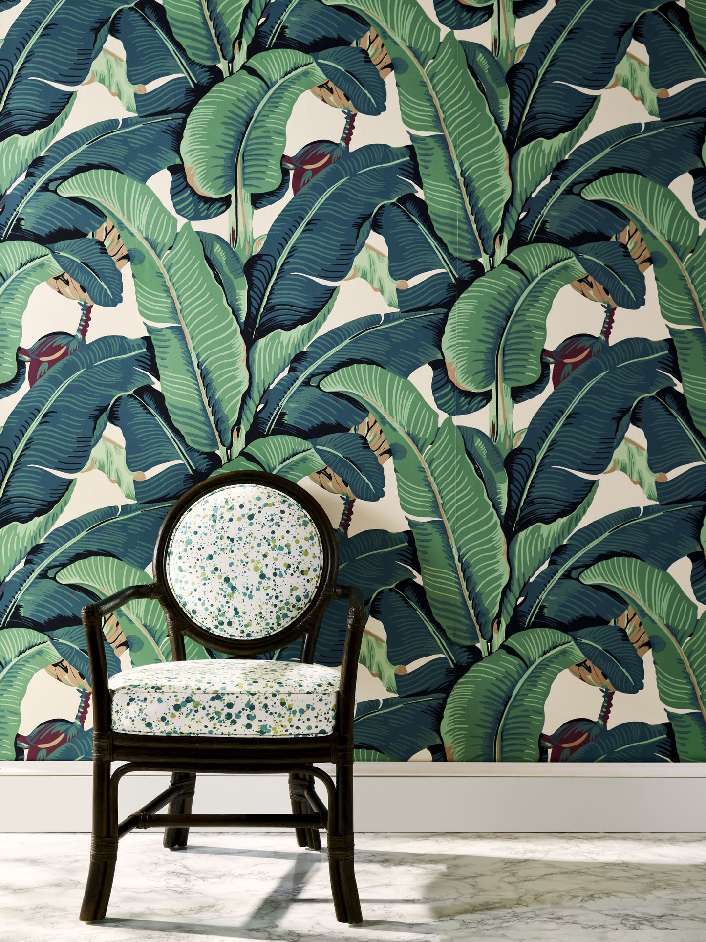 SCALAMANDRE  HINSON PALM - WIDE WIDTH BOTANICAL , FOLIAGE GREEN   - WHN000144000 NEW SKU # WHN440000001