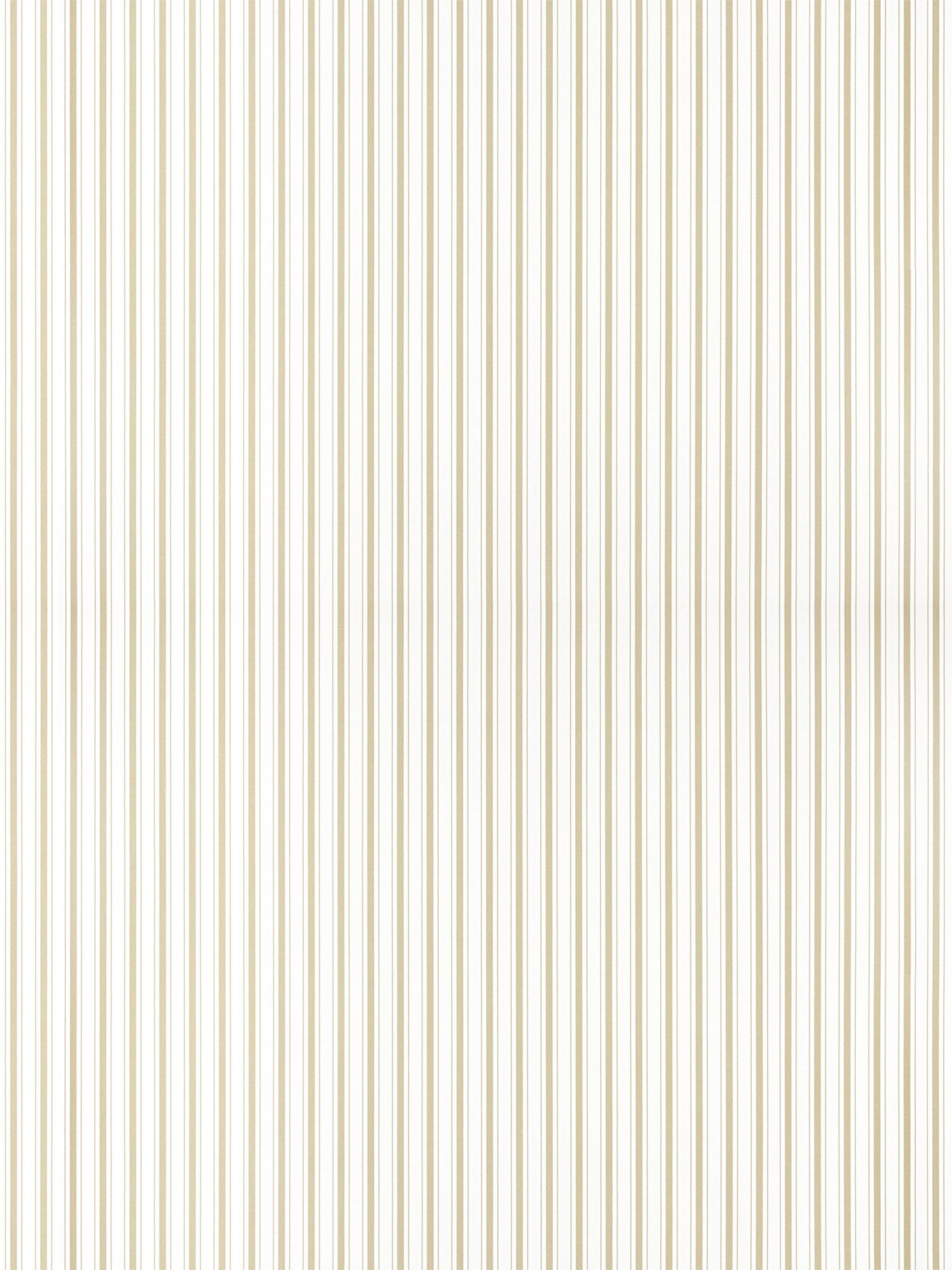 Beige and ivory vertical stripe wallpaper pattern with slim alternating stripes for a classic wallcovering.