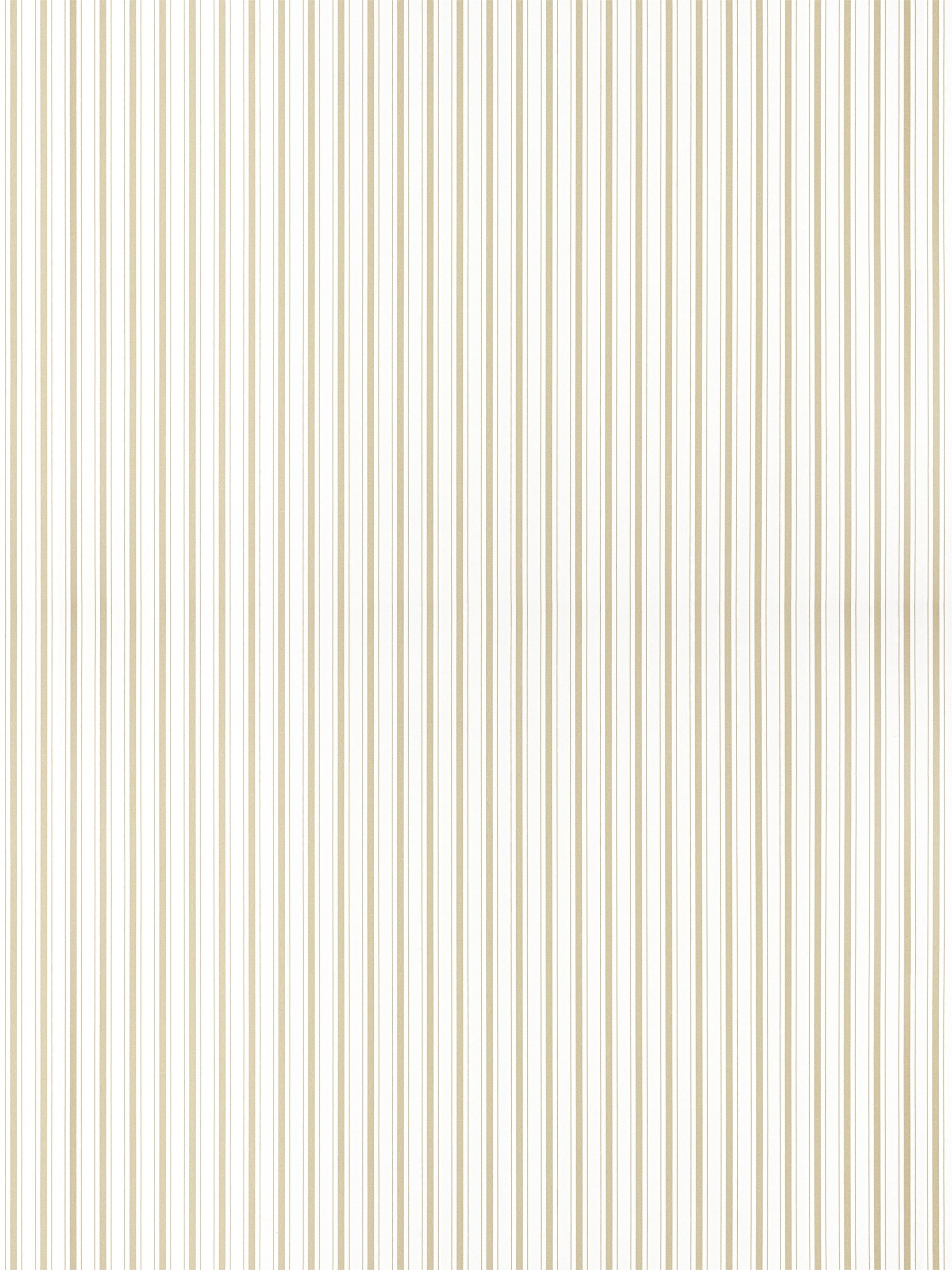 Beige and ivory vertical stripe wallpaper pattern with slim alternating stripes for a classic wallcovering.