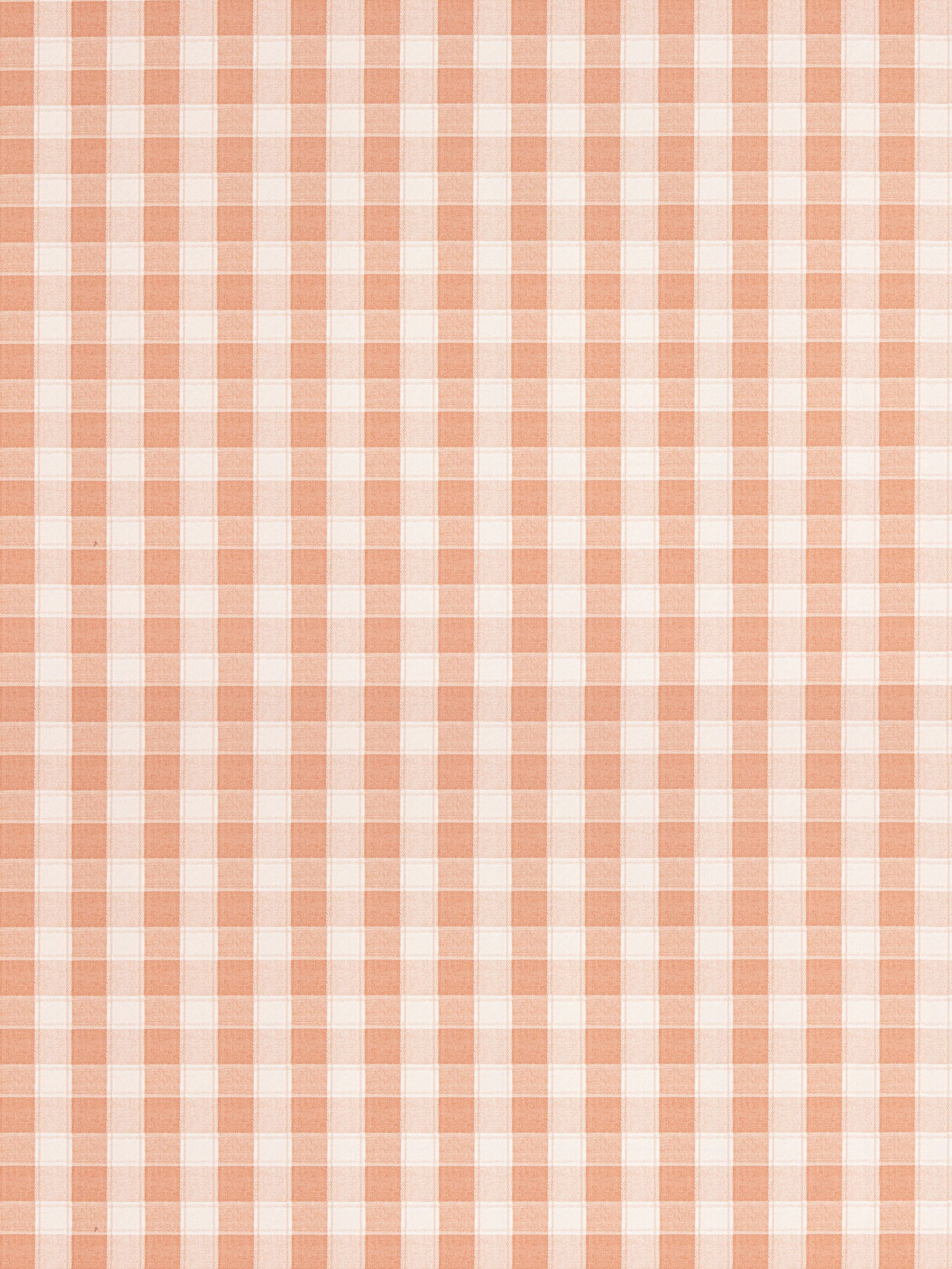 Orange and white gingham fabric pattern with small square checks.