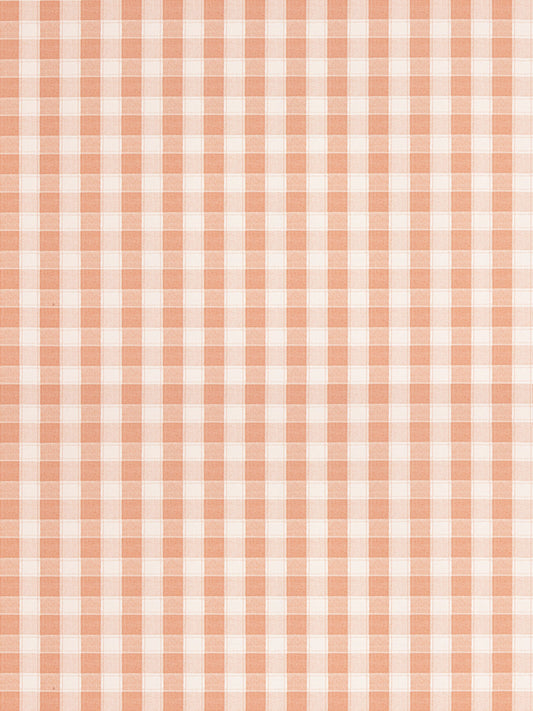 Orange and white gingham fabric pattern with small square checks.