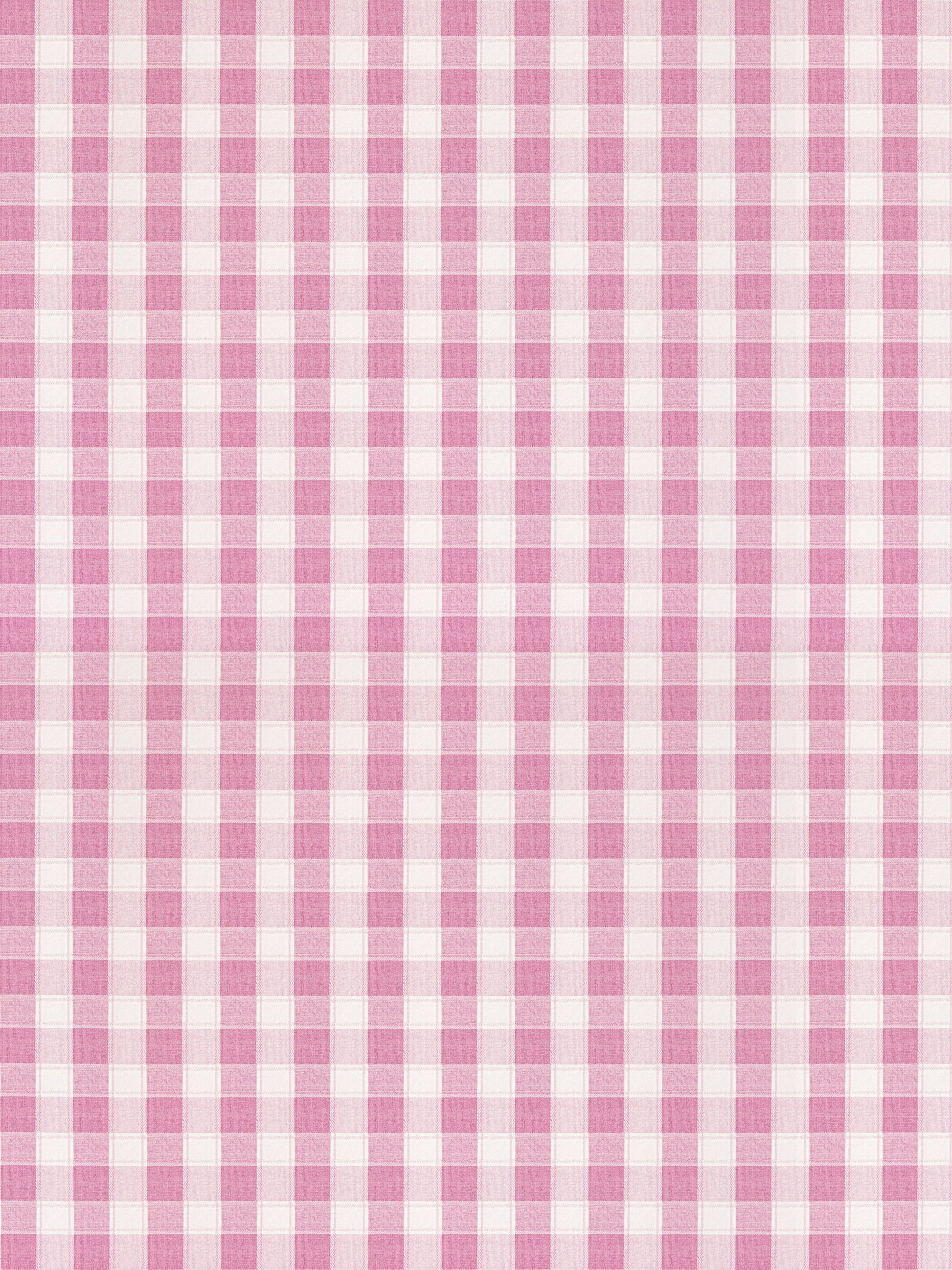 Pink and white gingham check fabric pattern, lightweight cotton-like material, versatile for apparel or home decor.