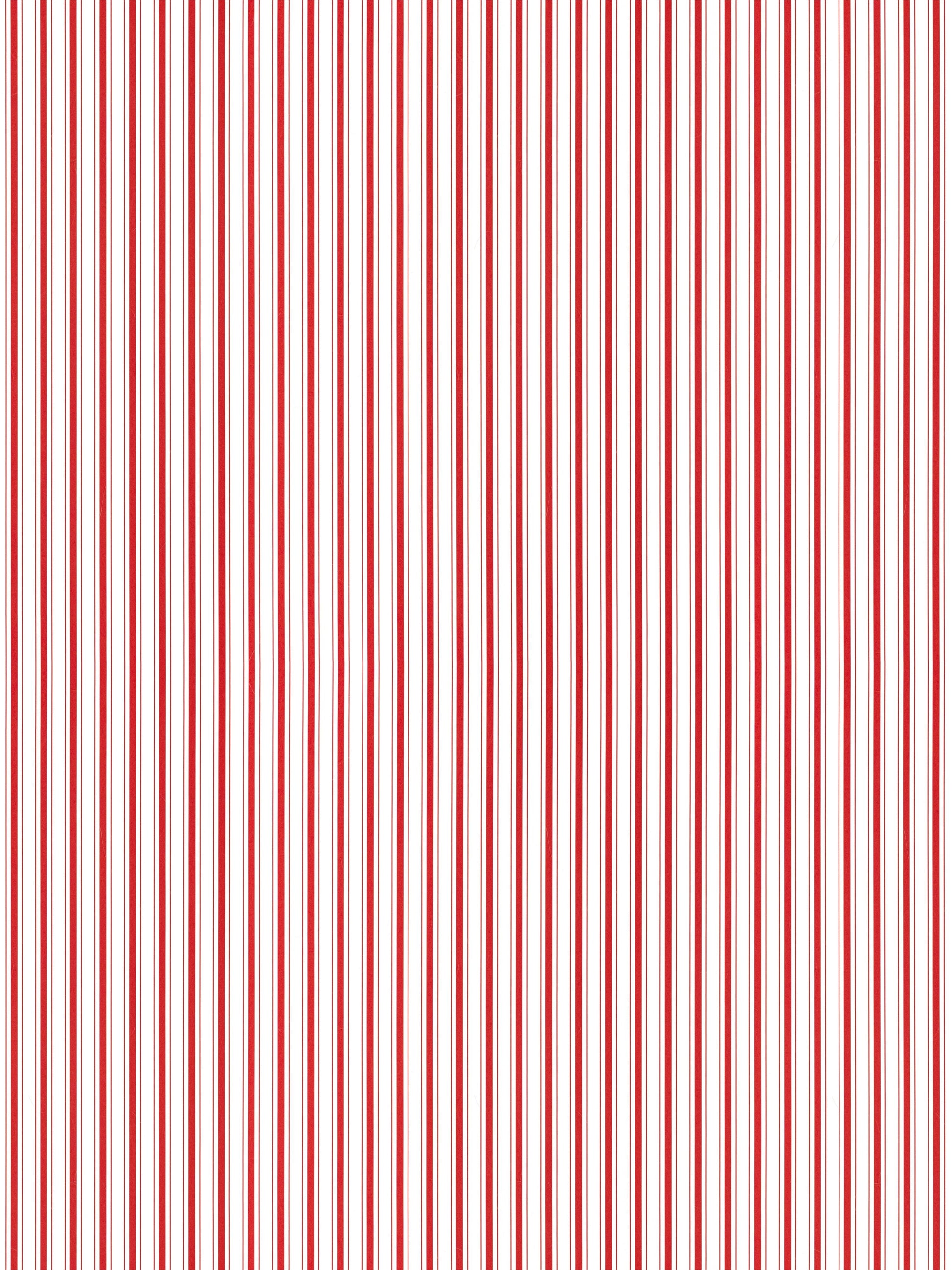 Red vertical stripe pattern; small-scale stripe wallpaper design in peppermint.