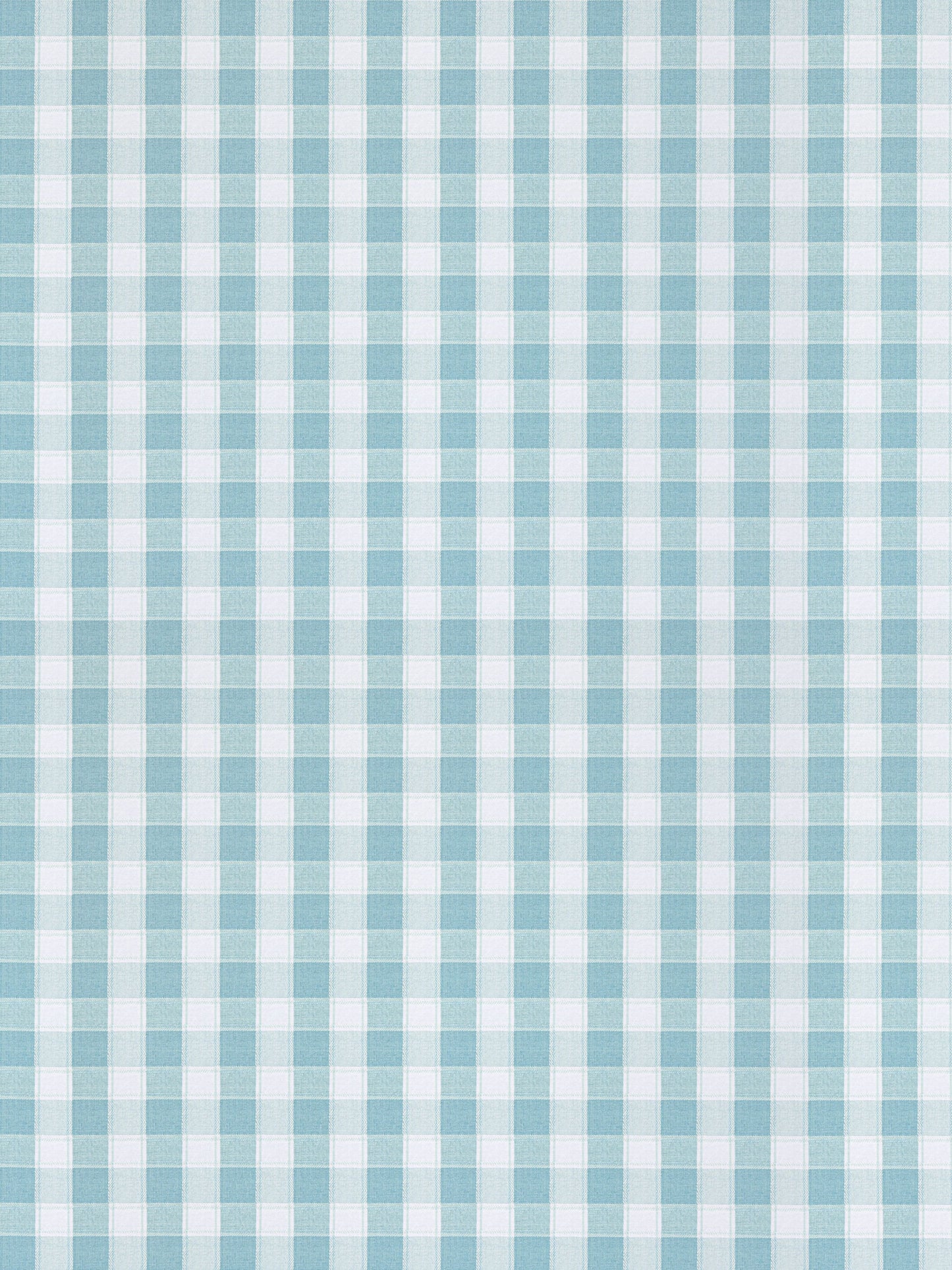 Light blue and white gingham fabric with small checks, casual textile for shirts, dresses, or table linens.
