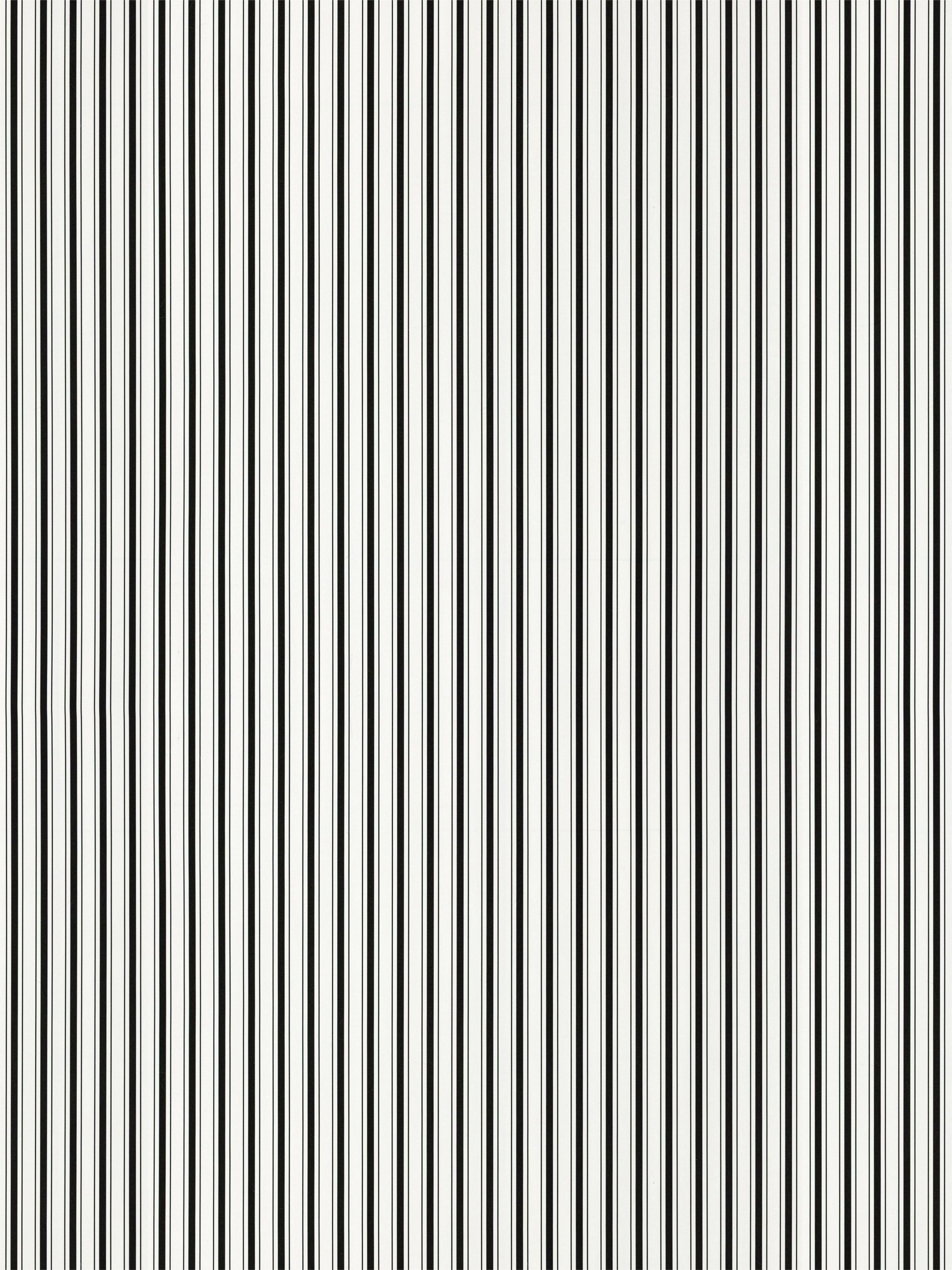 Black and white vertical stripe pattern with thin, evenly spaced lines creating a bold optical design.
