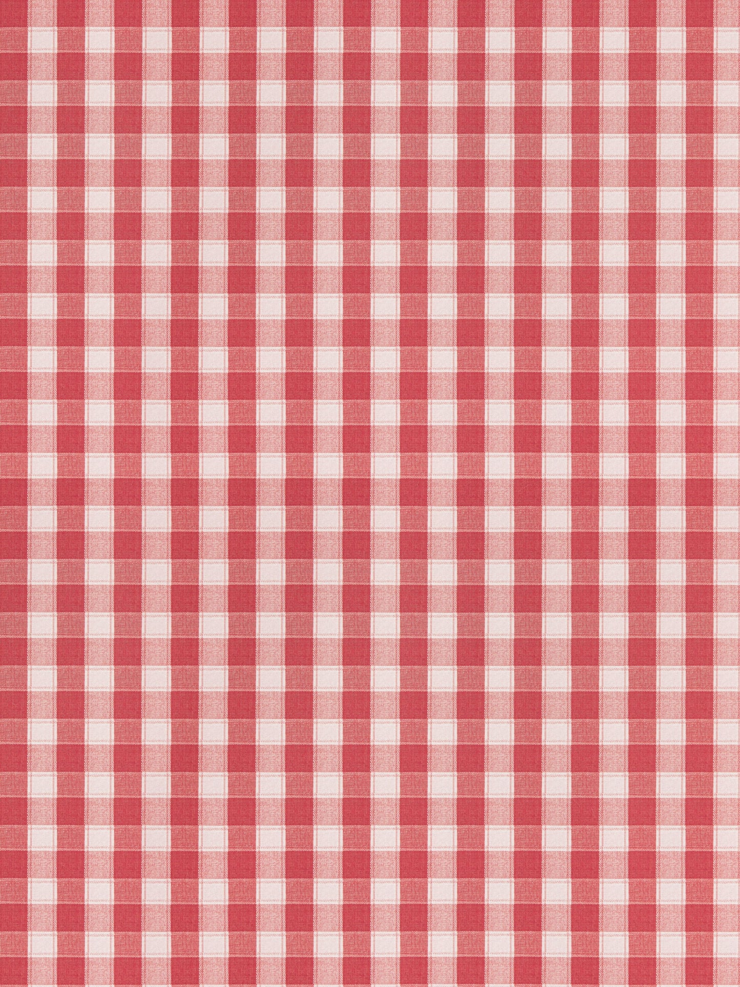 Red and white gingham check fabric pattern, classic picnic tablecloth style.
