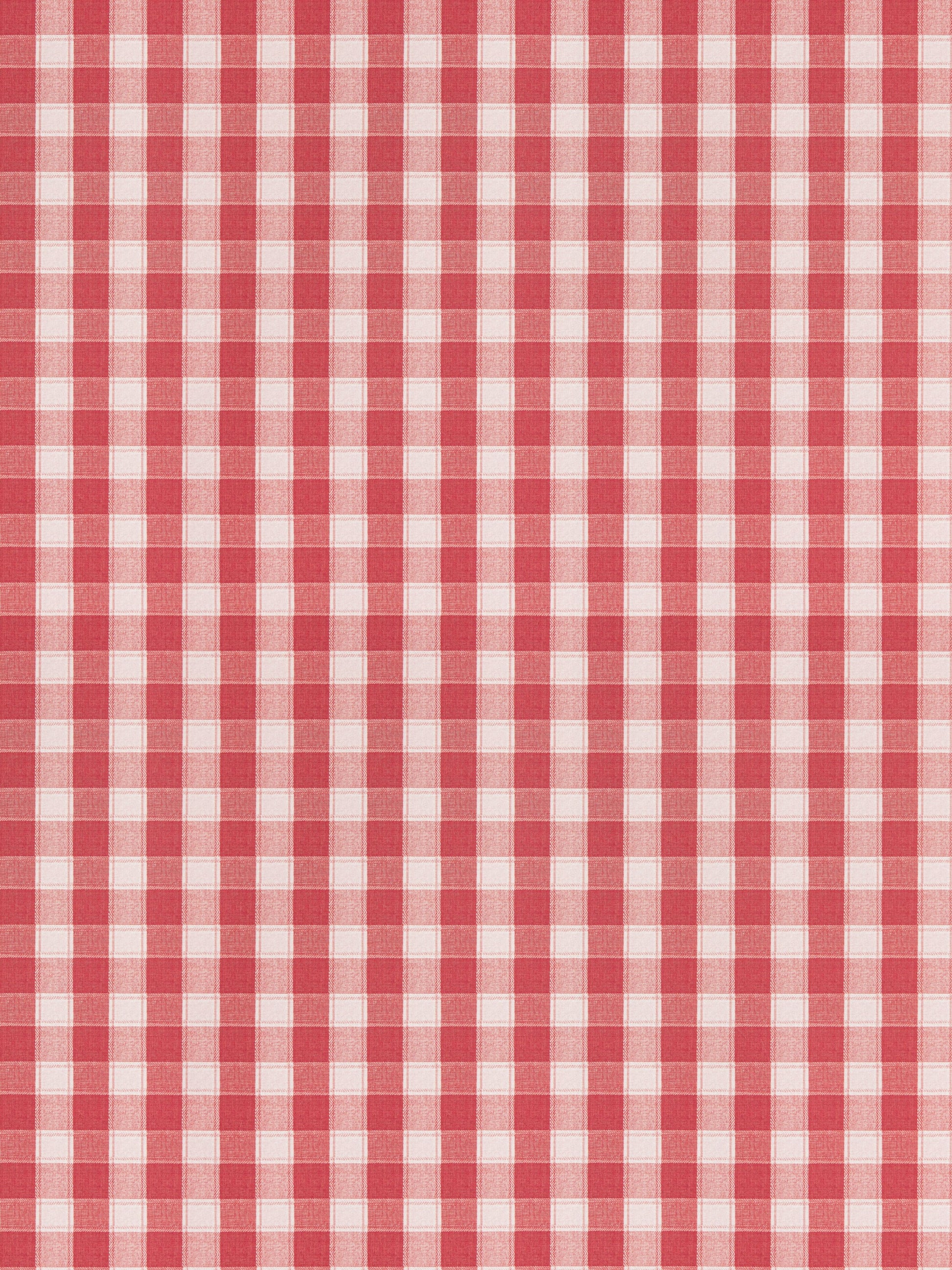 Red and white gingham check fabric pattern, classic picnic tablecloth style.