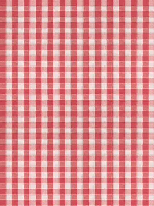 Red and white gingham check fabric pattern, classic picnic tablecloth style.