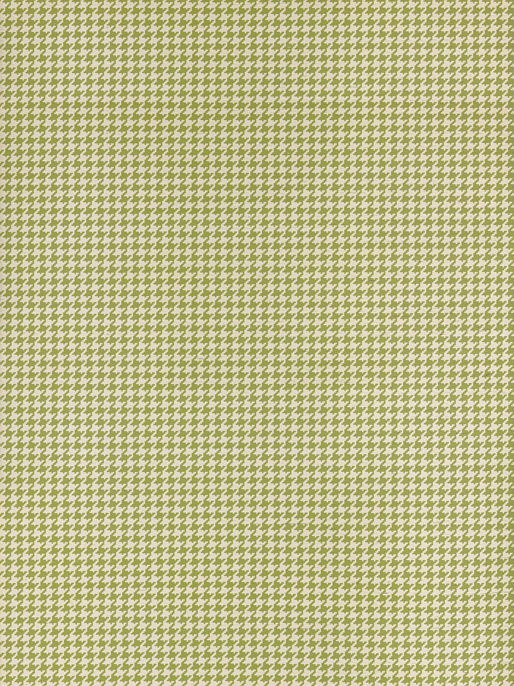 Olive green and white houndstooth fabric pattern; small repeating textile suitable for clothing or upholstery.