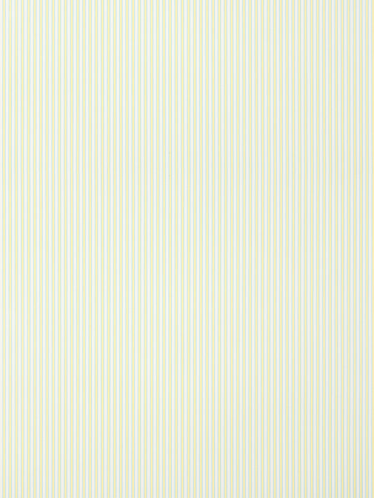 Pale yellow and white vertical pinstripe wallpaper.